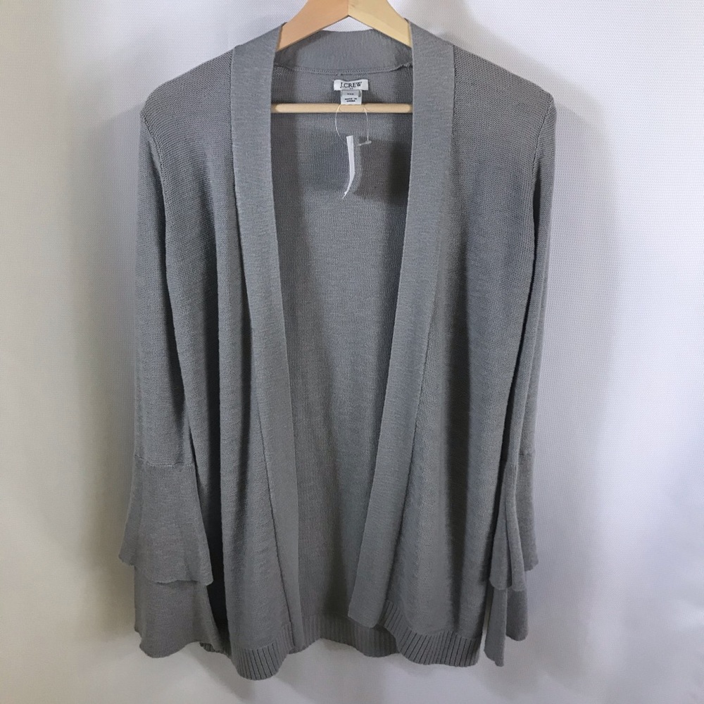 SALE J. Crew Cardigan with Bell Sleeves NWT gray